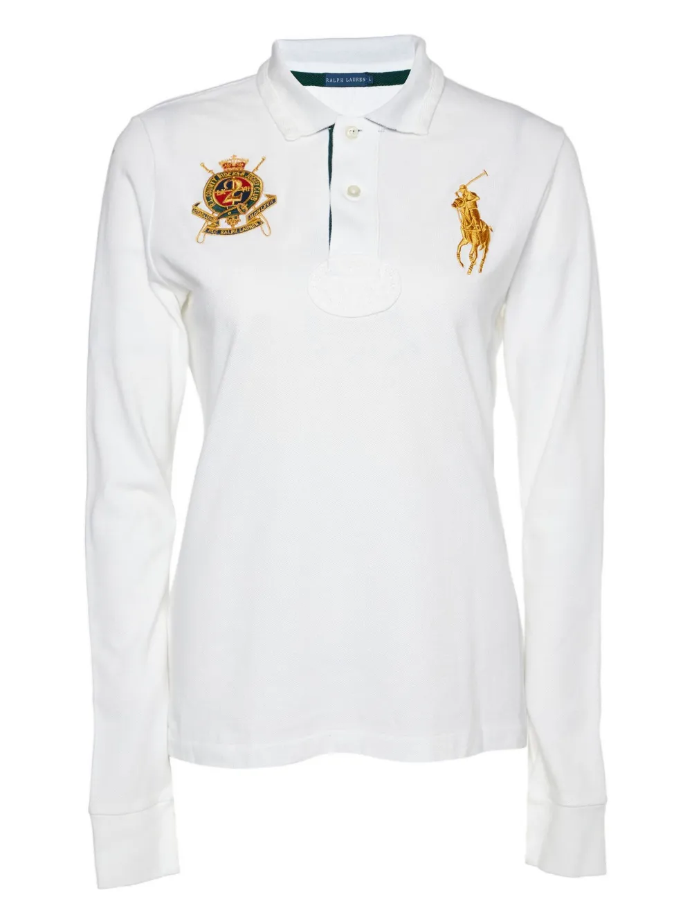 Polo Ralph Lauren Vintage Polo Pony-embroidered long-sleeve polo shirt - Bianco