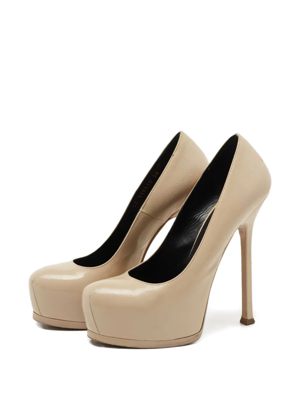 Saint Laurent Pre-Owned 140 mm pumps met plateauzool en hoge hak - Beige