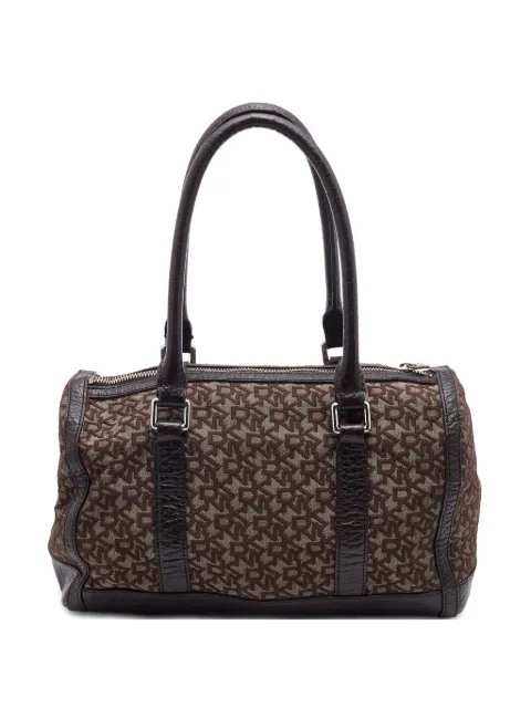 DKNY Vintage monogram leather tote bag