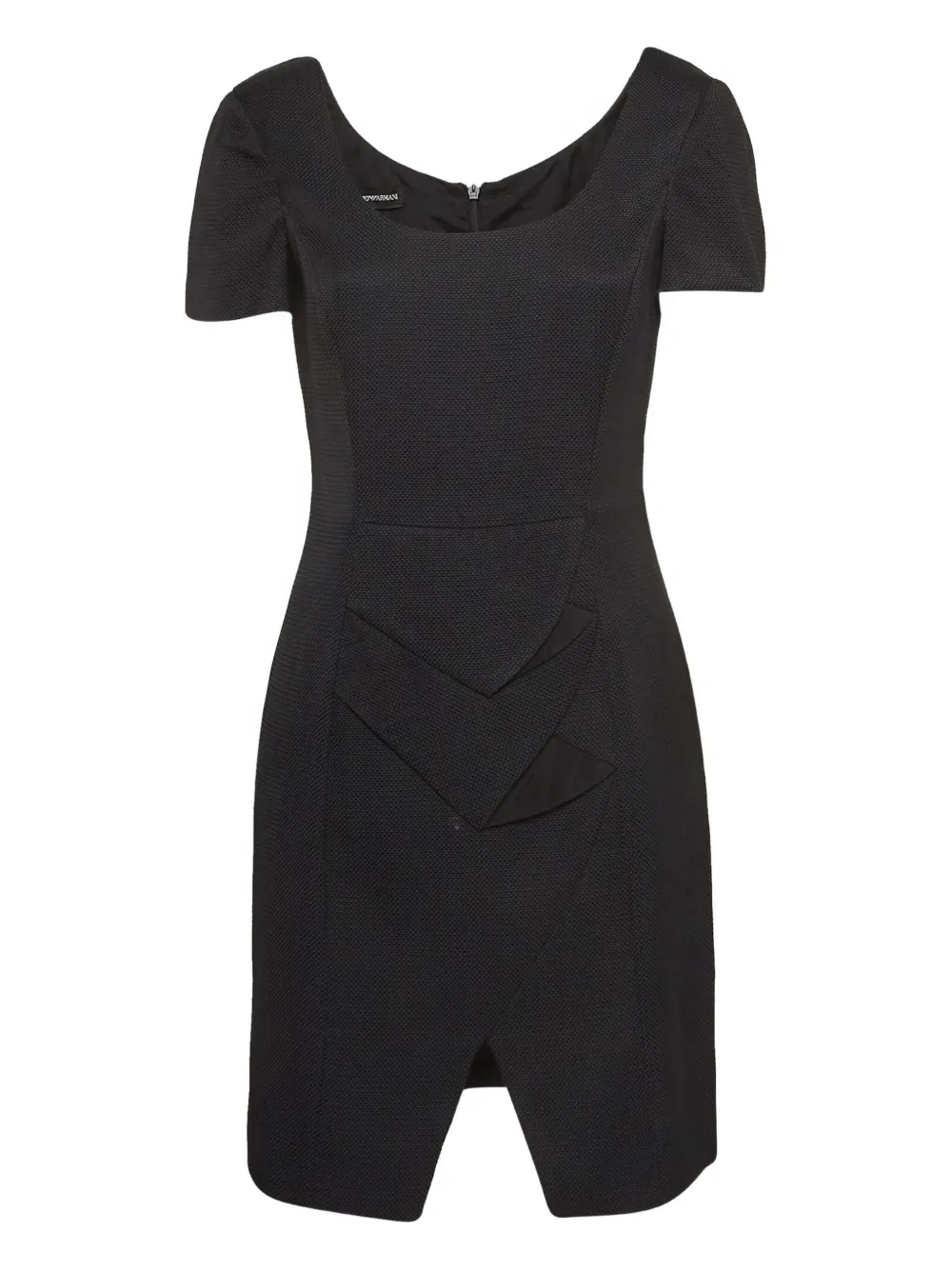 Emporio Armani Pre-Owned textured short-sleeves mini dress - Black