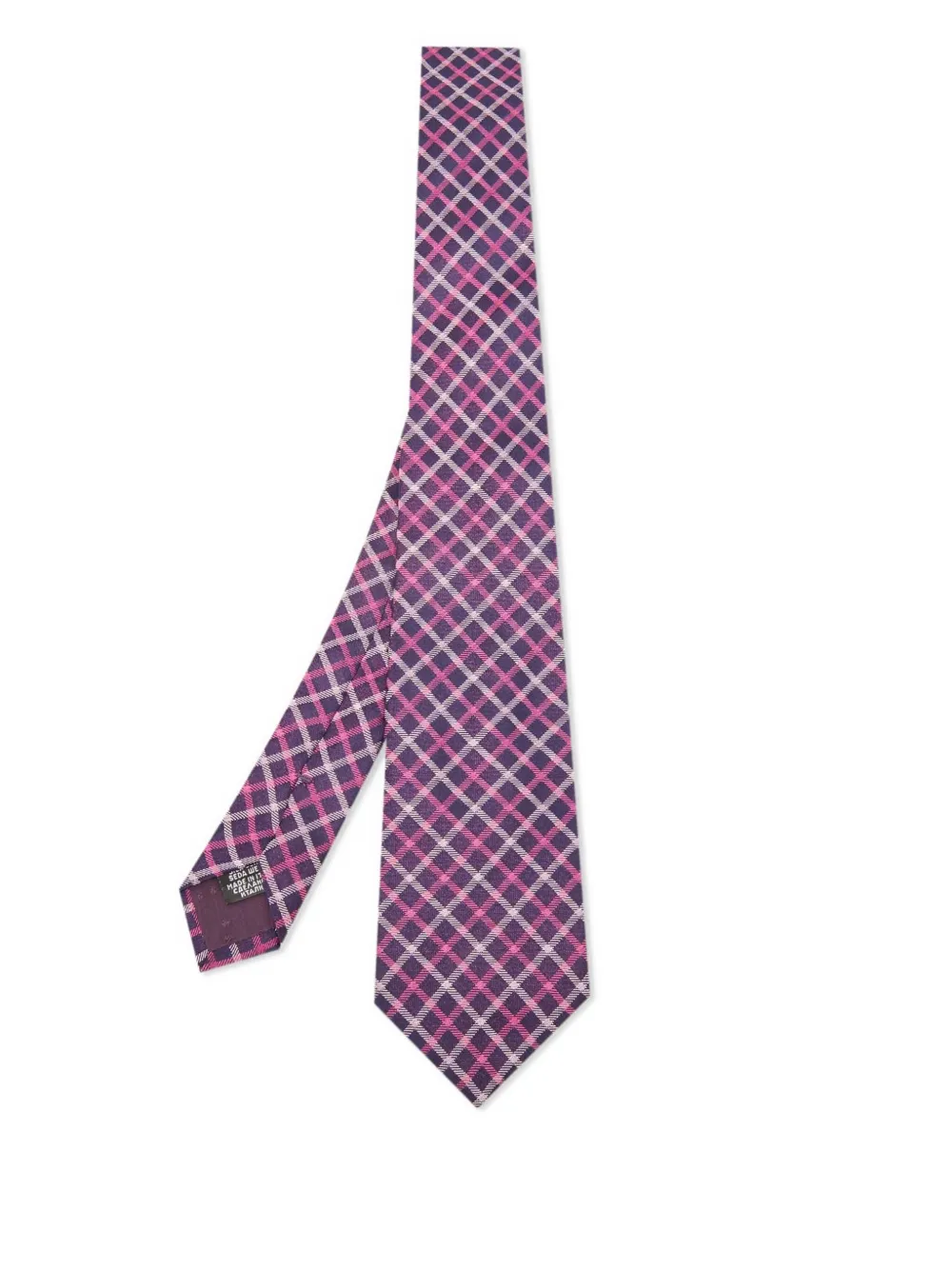 BOSS corbata de archivo en seda a cuadros | morado | Image 1