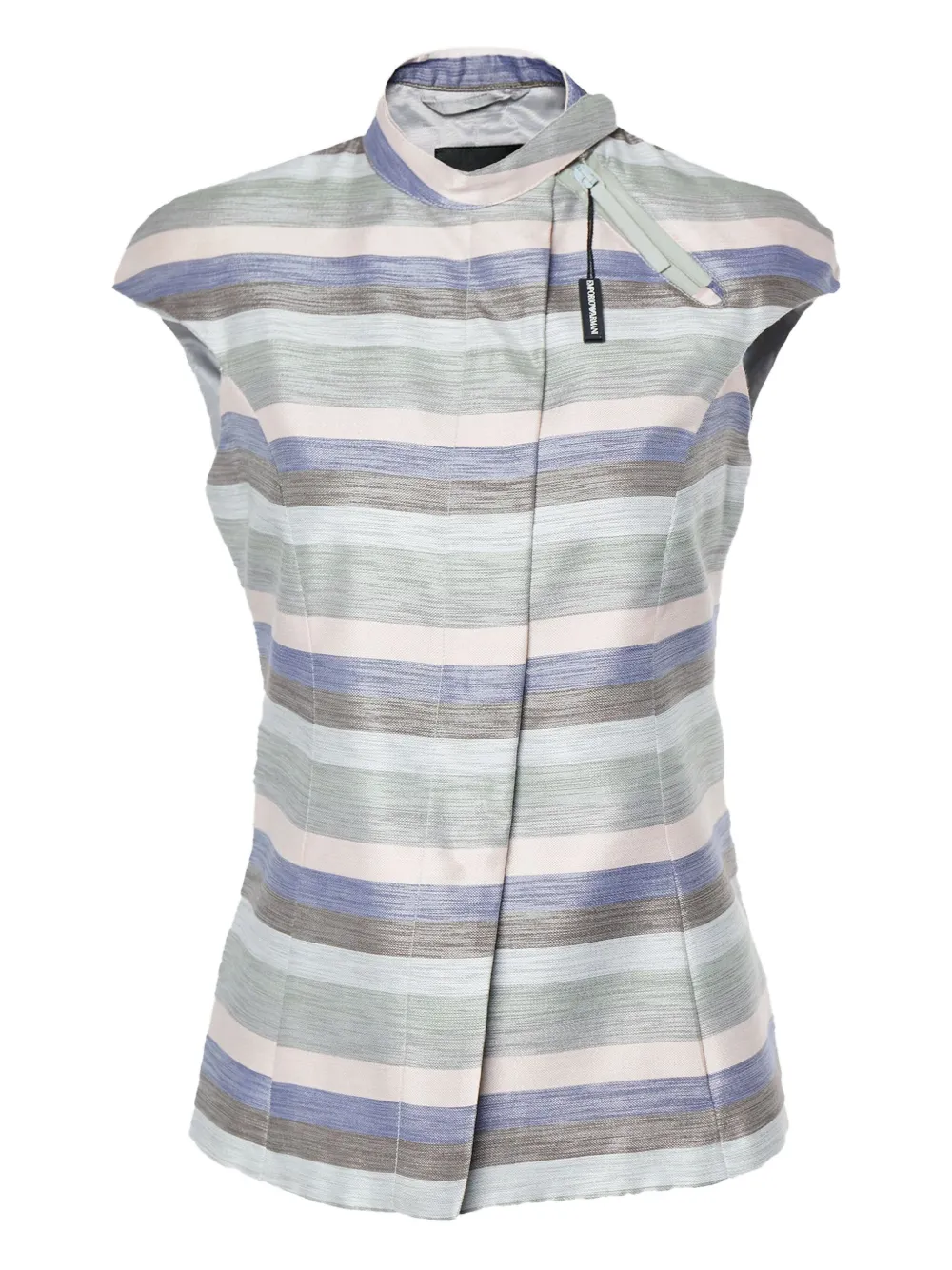 Emporio Armani Pre-Owned striped short-sleeve jacket | Blue | Image 1