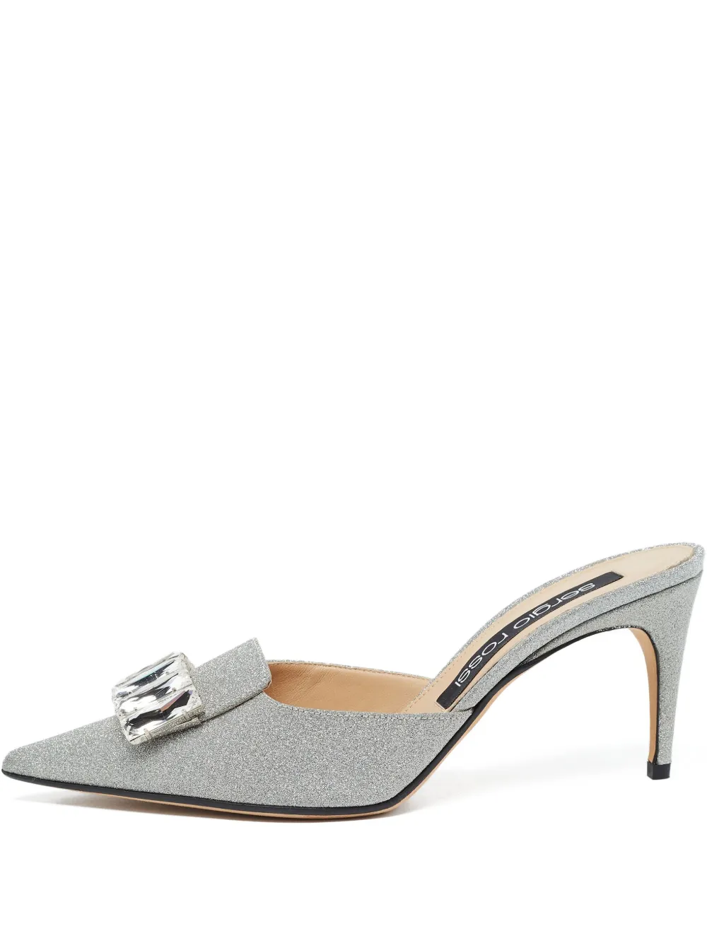 Sergio Rossi Vintage mules pointues à ornements en cristal pre-owned | argent | Image 1