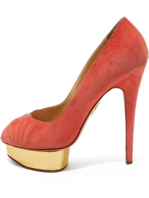 Charlotte Olympia pre-owned 155mm peep-toe pumps