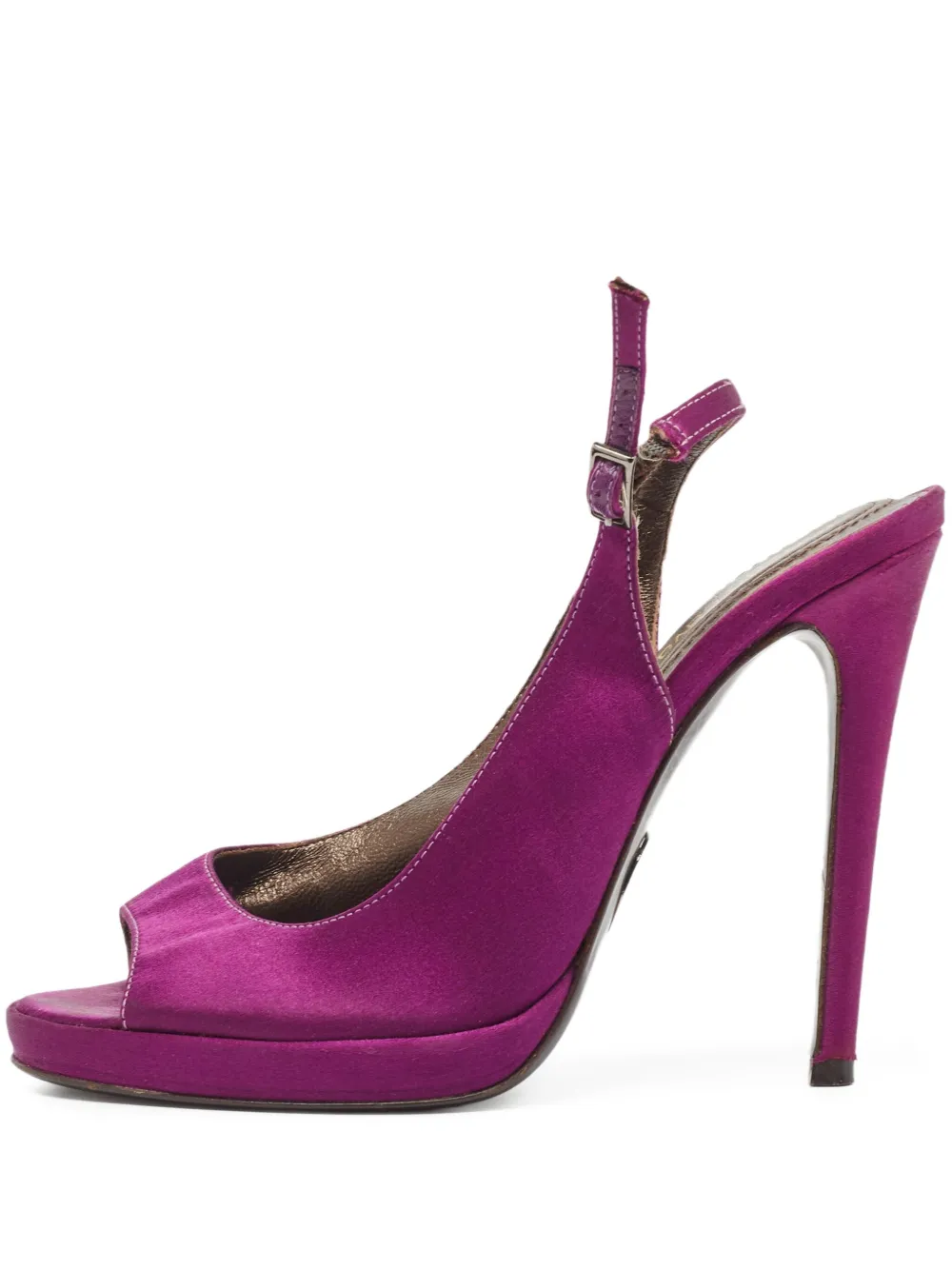 110mm satin peep-toe platform pumps
