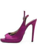 Roberto Cavalli Vintage 110mm satin peep-toe platform pumps - Purple