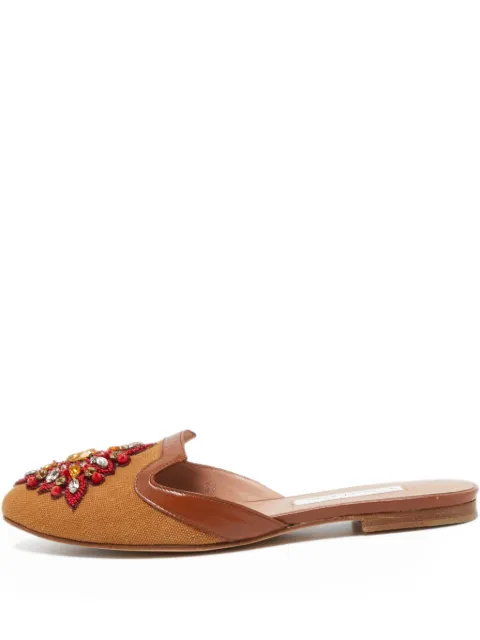 Oscar de la Renta Pre-Owned crystal-embellished mules