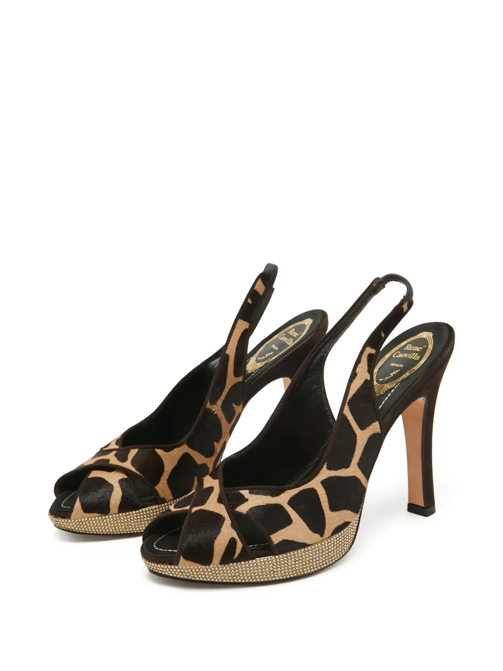 René Caovilla Pre-owned slingback sandalen - Bruin