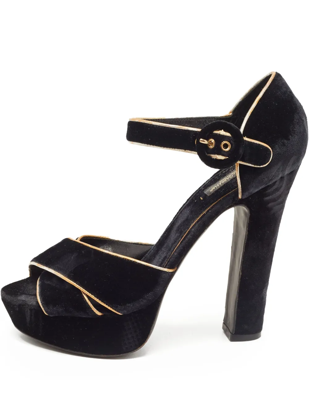 Dolce & Gabbana Pre-Owned 145mm velvet sandals | Black | Image 1