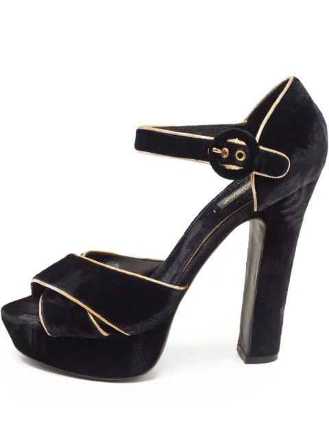 Dolce & Gabbana Pre-Owned 145mm velvet sandals