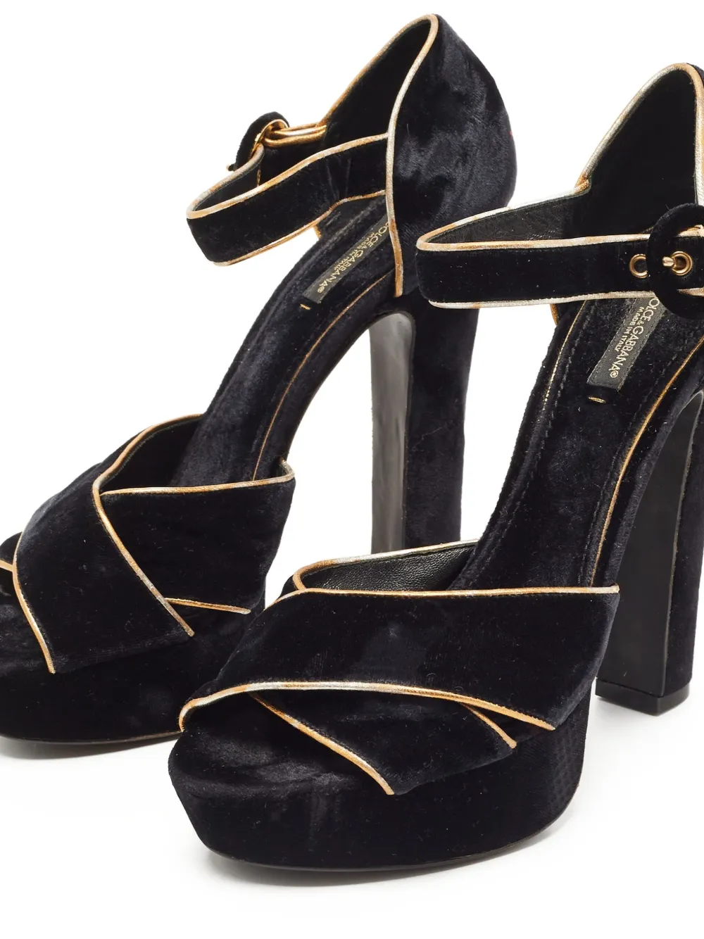 Dolce & Gabbana Pre-Owned 145mm velvet sandals | Image 2