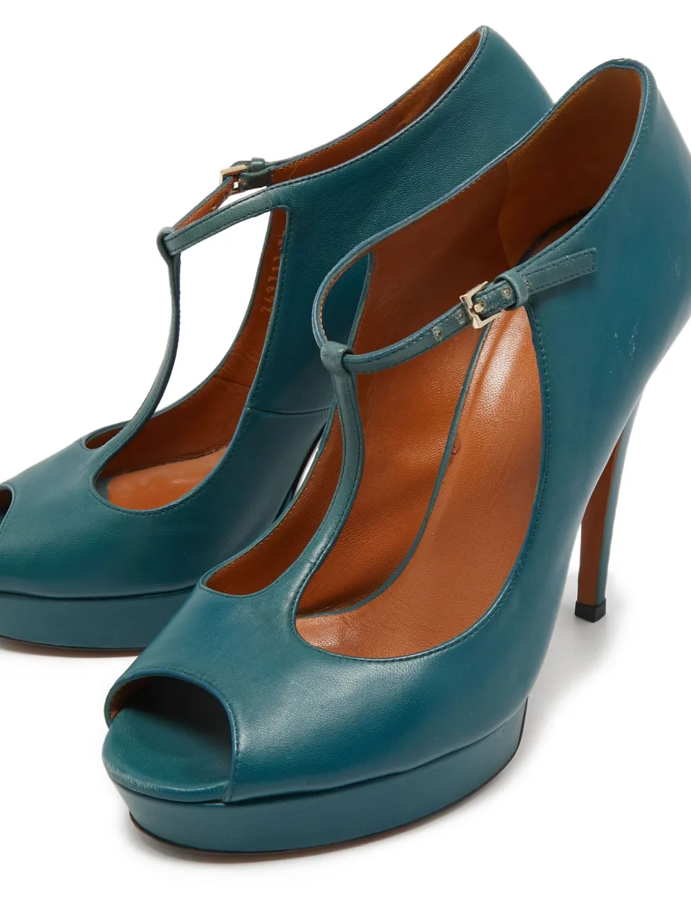 Gucci Pre-Owned 120 mm Betty sandalen met T-bandje en hak - Blauw