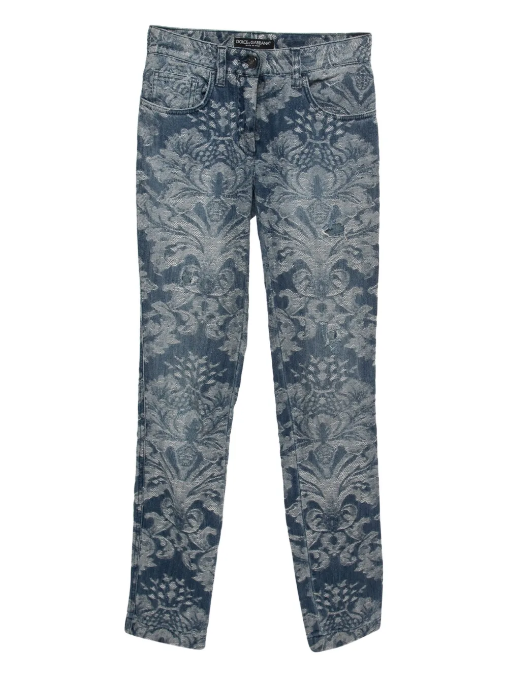 Dolce & Gabbana Pre-Owned floral-motif straight-leg jeans | Blue | Image 1