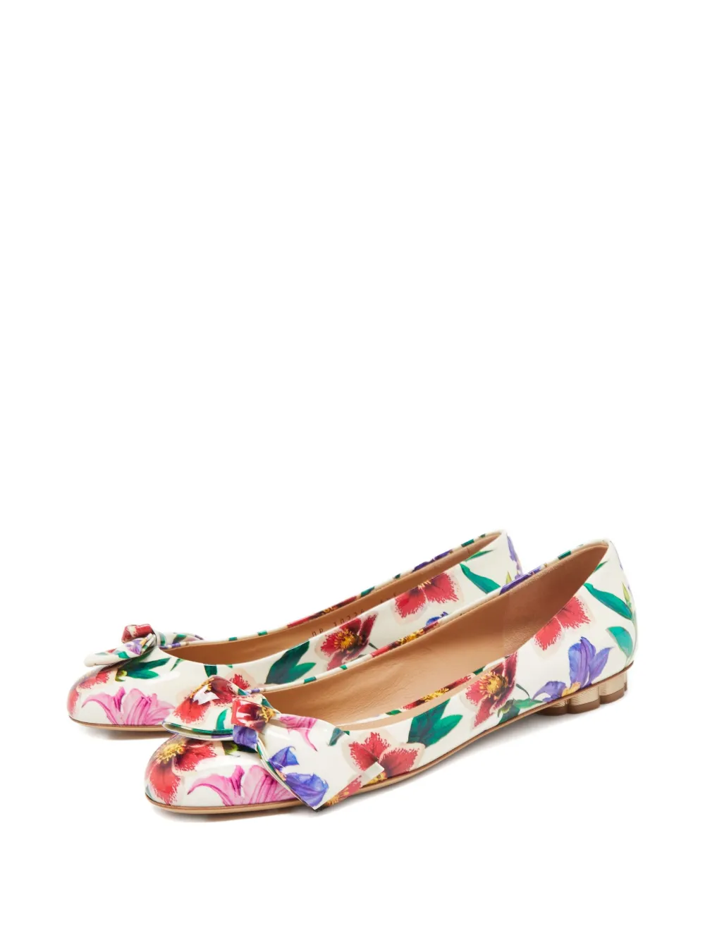 Ferragamo Pre-Owned Varina ballerina's met bloemenprint - Wit