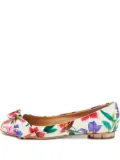 Ferragamo Pre-Owned Varina floral-print ballet flats - White