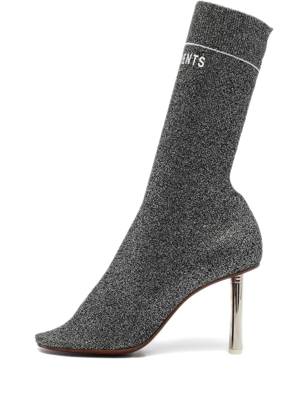 pre-owned 90mm metallic sock boots