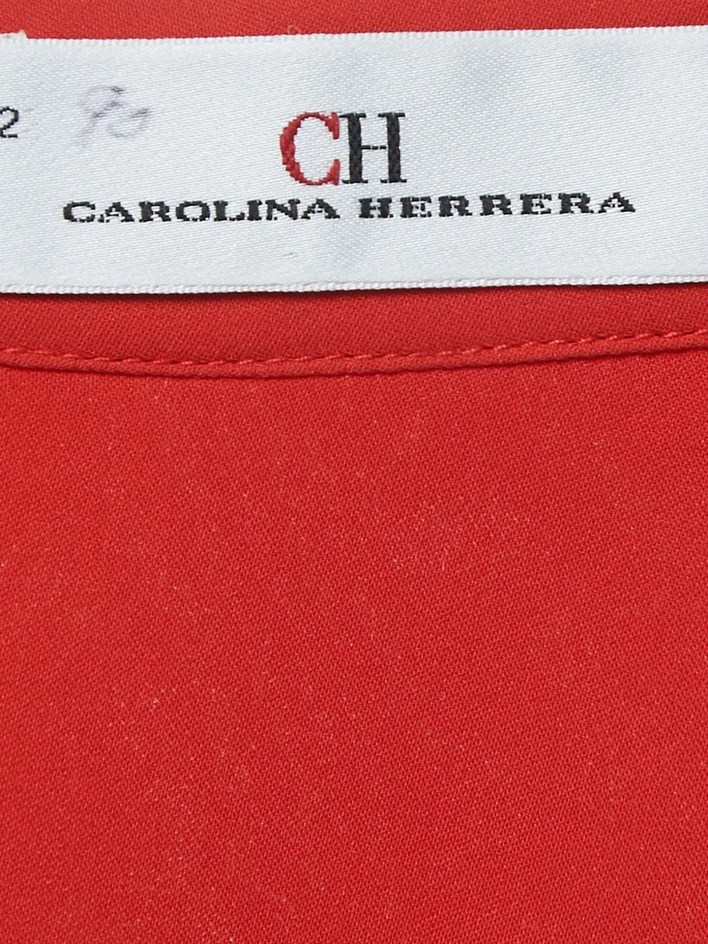 Pre-owned Carolina Herrera Vintage  Pleated Silk Top In Red