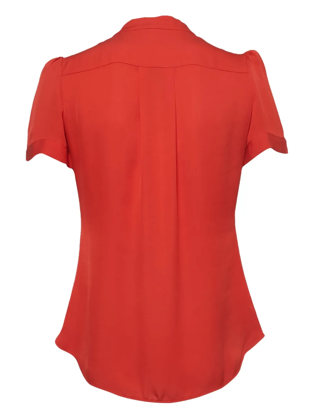 Pre-owned Carolina Herrera Vintage  Pleated Silk Top In Red