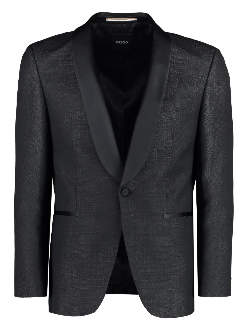 BOSS satin-lapel blazer Zwart