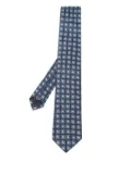 BOSS geometric-patterned silk tie - Blue