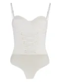 Elisabetta Franchi criss cross-straps bodysuit - White
