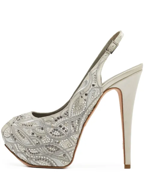 Gina 150mm peep-toe heeled pumps 