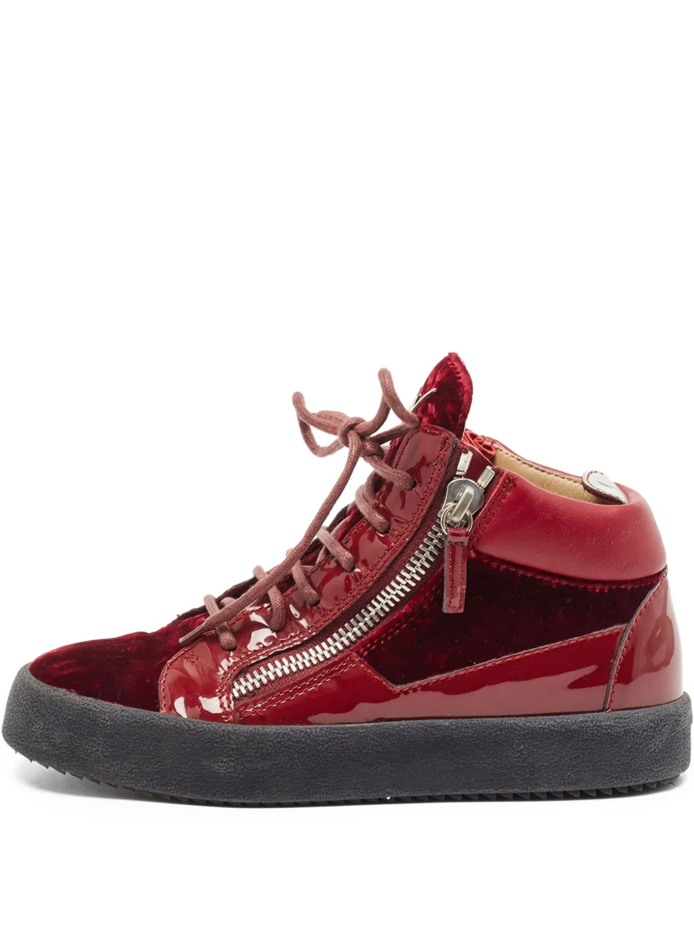 Giuseppe Zanotti pre-owned patent zip-up sneakers | Red | Image 1