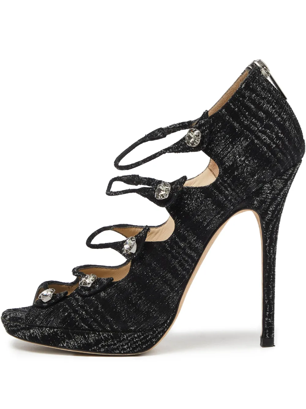 Jimmy Choo Pre-Owned 120mm lurex-embellished pumps | Black | Image 1