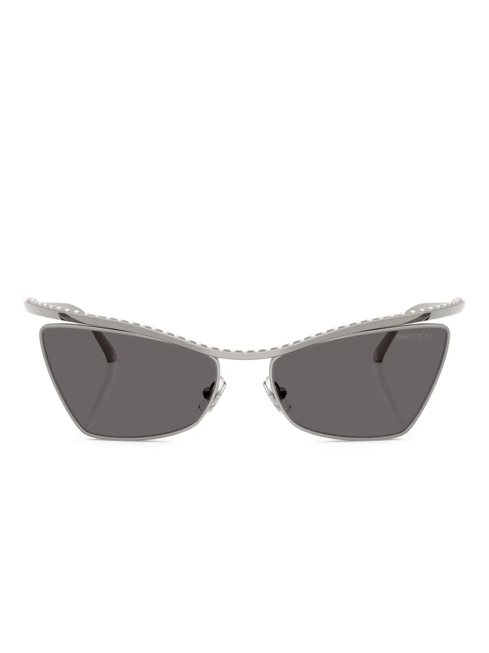 Jimmy Choo Eyewear Occhiali da sole cat-eye con cristalli - Grigio