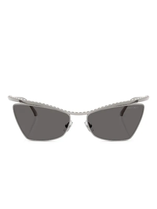 Jimmy Choo Eyewear ビジュートリム キャットアイ サングラス | グレー