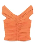 Herve L. Leroux ruched off shoulder multiway top - Orange