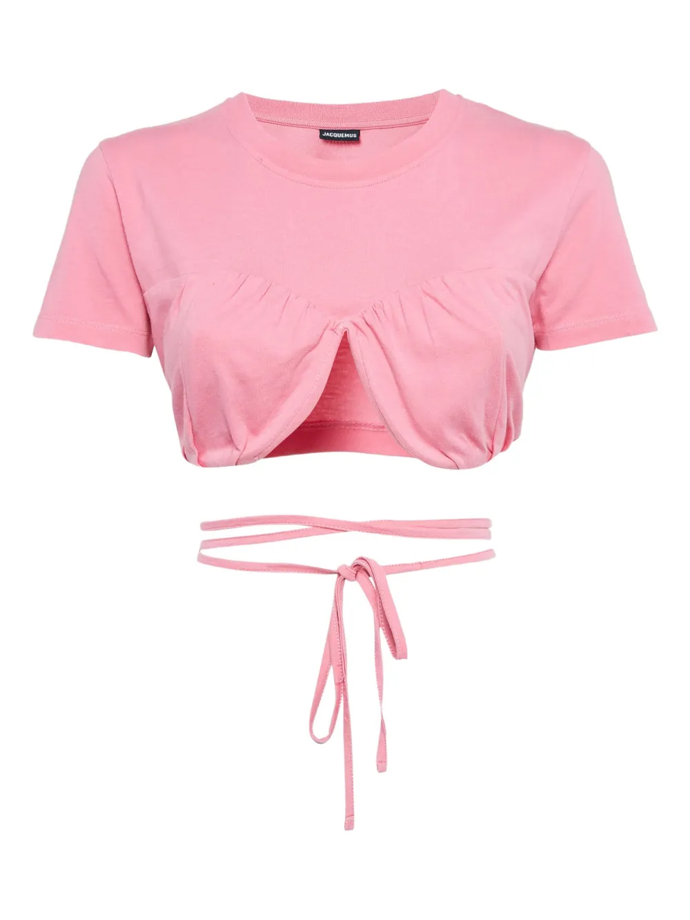 Jacquemus Pre-Owned top corto con detalle de moño | rosado | Image 1