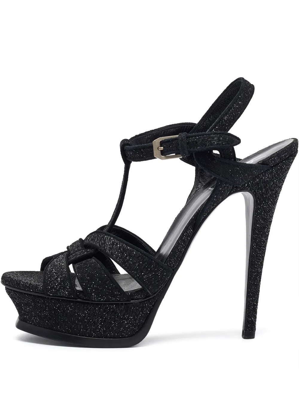 2023 140mm Tribute platform glitter sandals