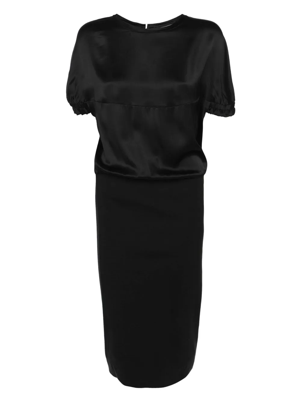 Pre-owned Saint Laurent Satin Panelled Midi Dress