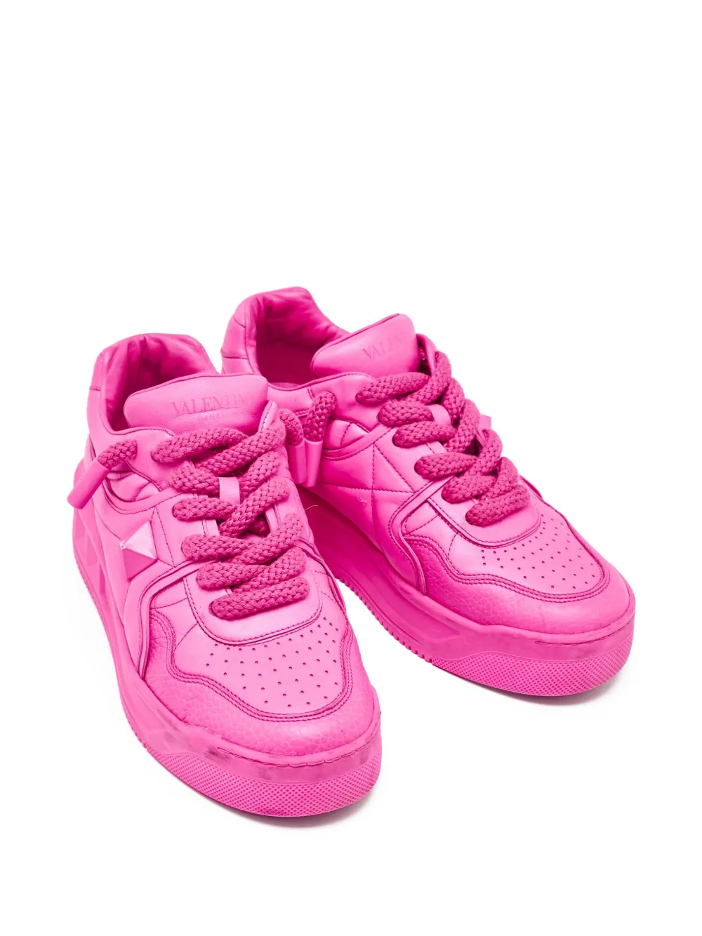 Valentino Garavani Pre-Owned Sneakers met piramidevormige studs - Roze