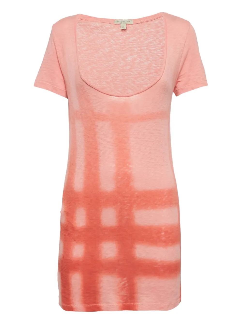 Burberry Pre-Owned Checked scoop-neck T-shirt | Pink | Image 1