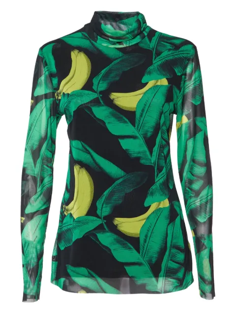 GANNI pre-owned banana leaf-print top