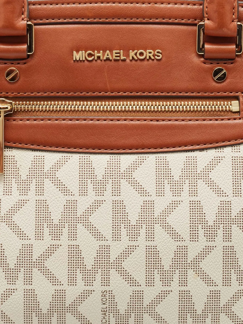 Pre-owned Michael Kors Vintage Logo-monogrammed Tote Bag In Neutral
