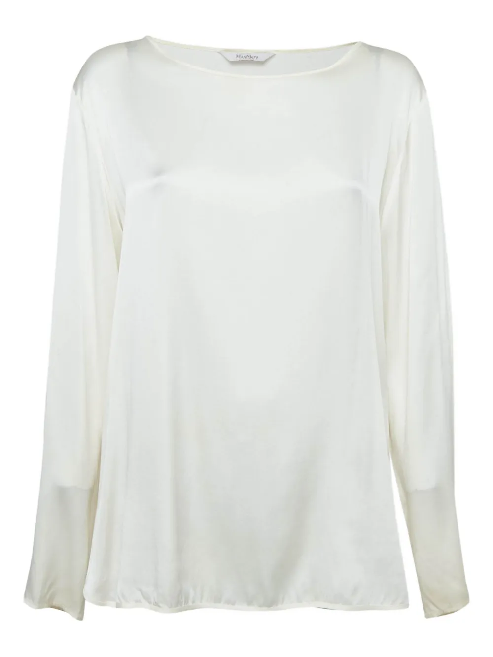 Max Mara 2023 satin long-sleeve blouse | White | Image 1