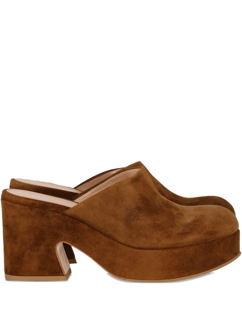 Gianvito Rossi platform suede clogs Brown