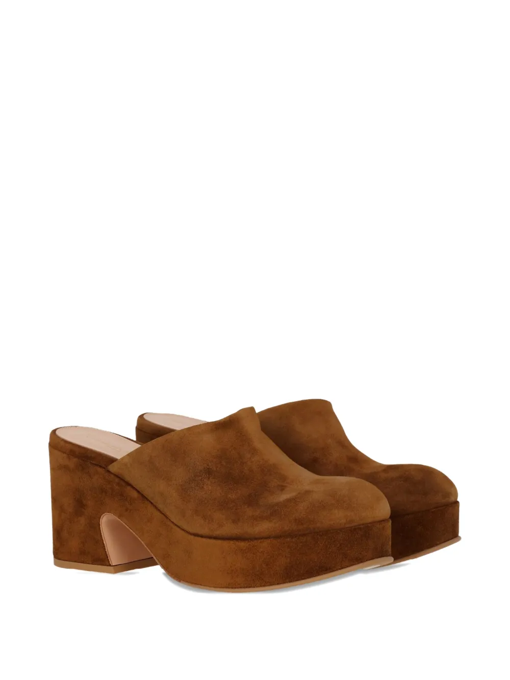 Gianvito Rossi Suede Block-heel Platform Mules