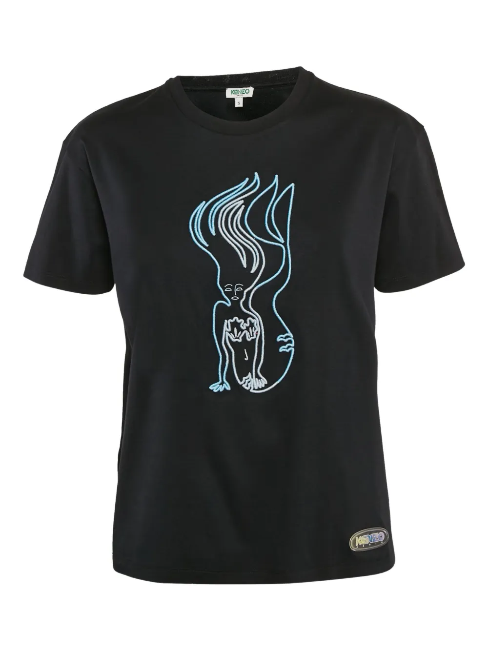 mermaid-print t-shirt