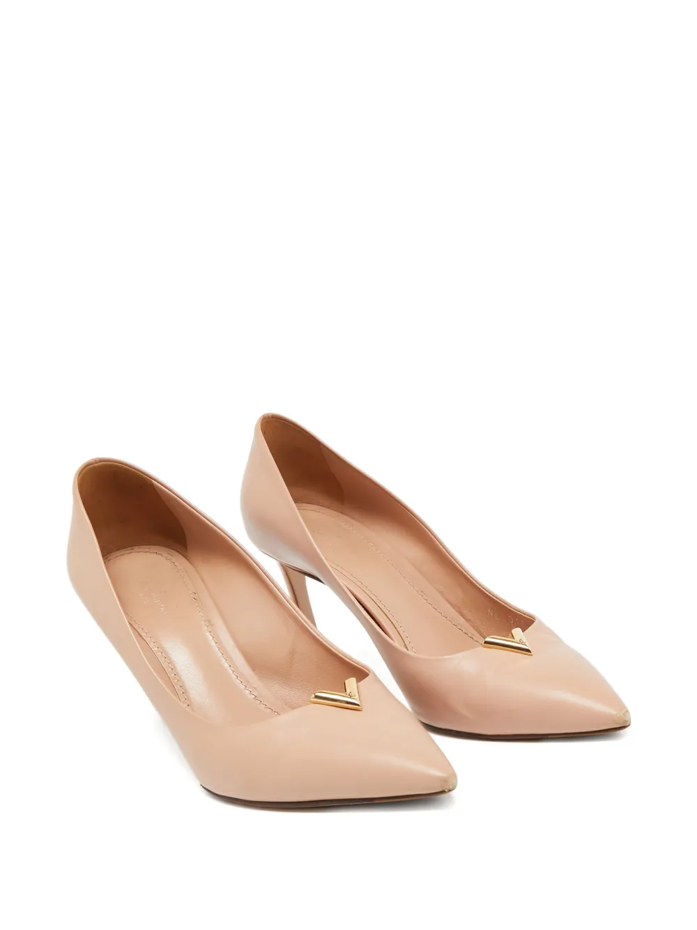 Louis Vuitton Pre-Owned Leren pumps met logoplakkaat - Beige