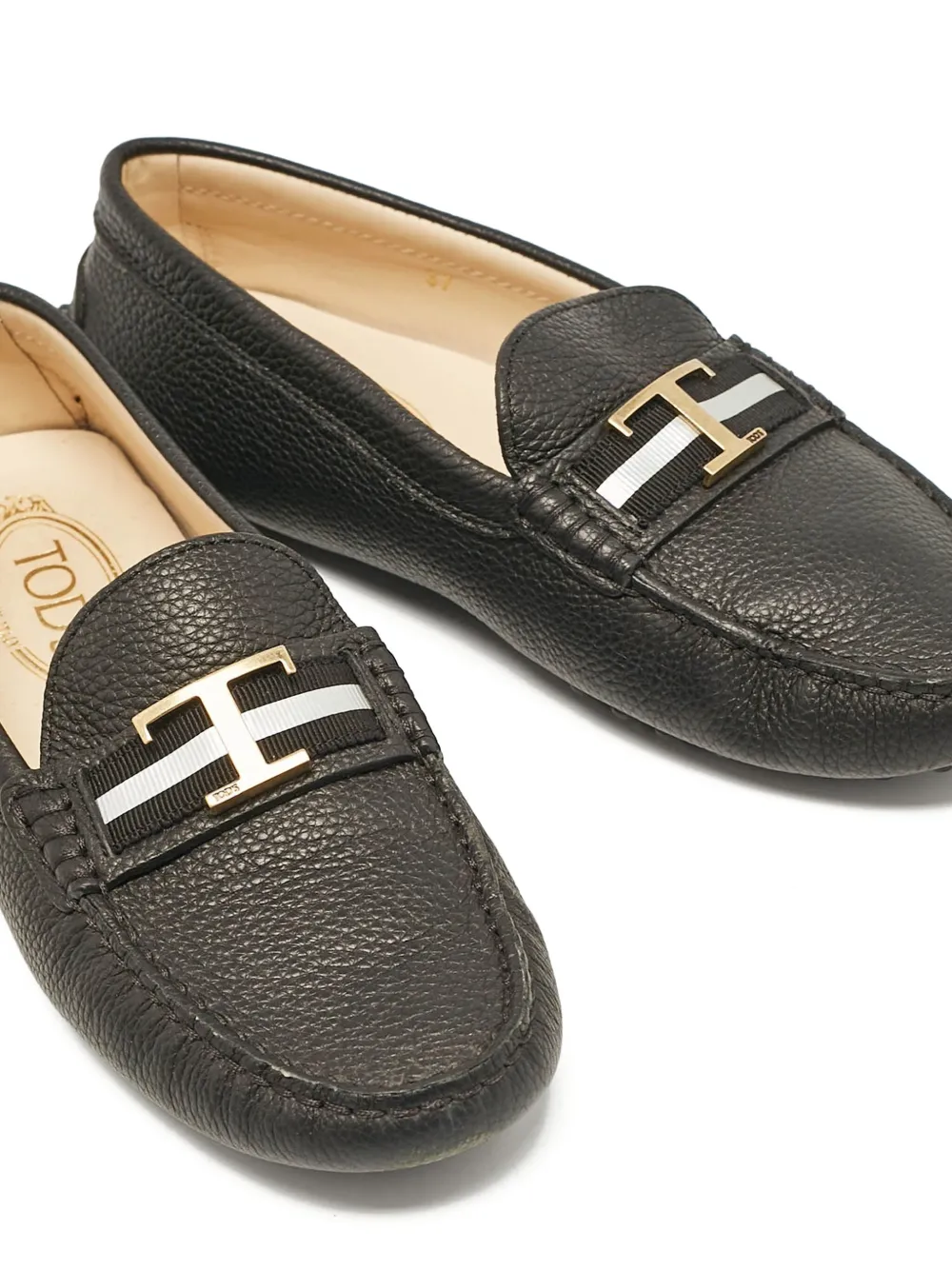 Tod's Vintage Leren loafers - Zwart