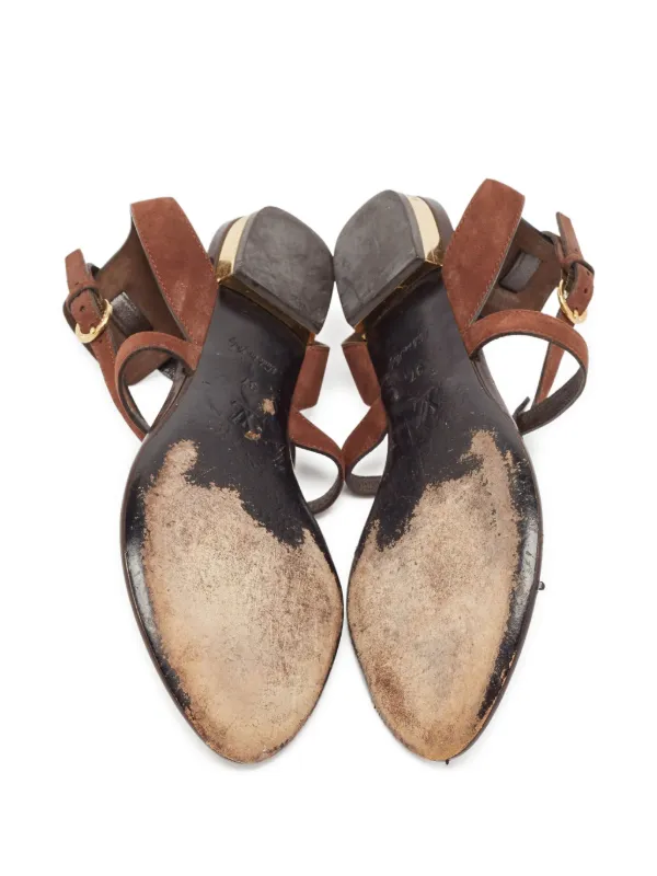 Louis Vuitton サンダルsz35.5 used Louis Vuitton Pre-Owned Leather Flat Sandals | Brown | FARFETCH ZA