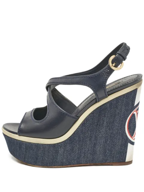 Louis Vuitton Pre-Owned 120mm leather wedge sandals