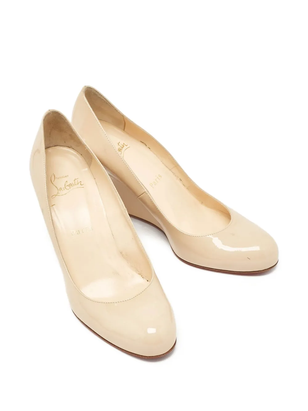 Christian Louboutin Pre-Owned 100 mm Ron Ron Zeppa pumps - Beige