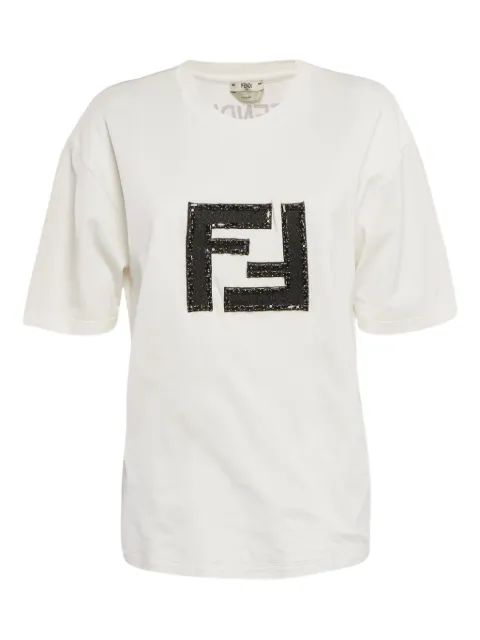 Fendi Pre-Owned T-shirt verfraaid met pailletten