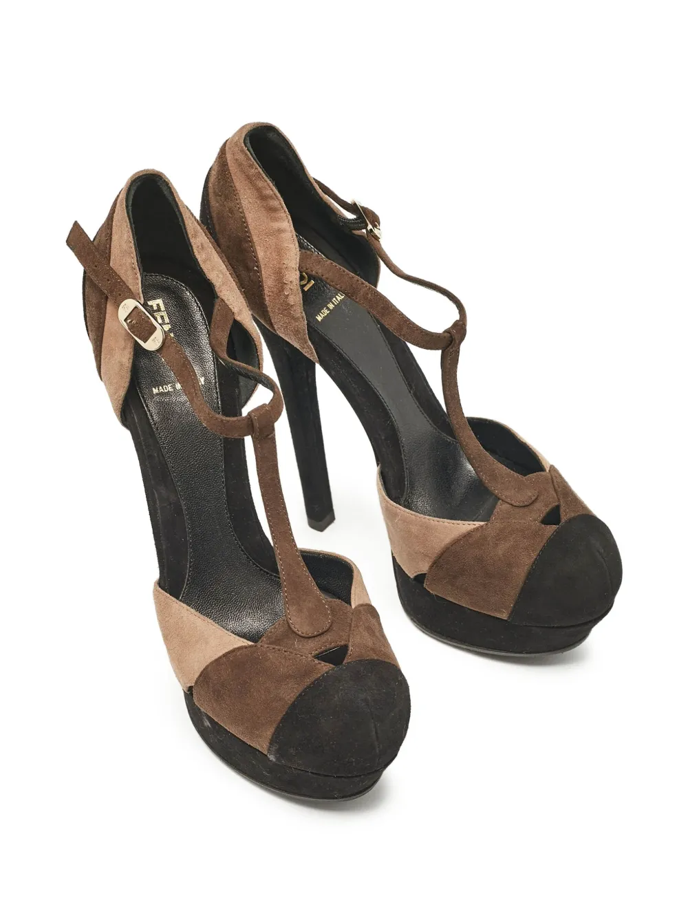 Fendi Pre-Owned 140 mm pumps met colourblocking - Zwart