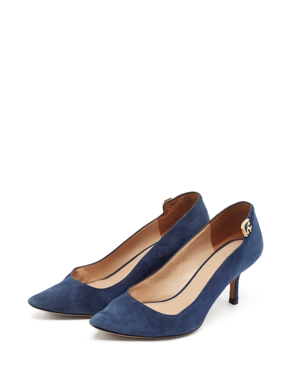 Tory Burch Pre-owned 70 mm Elizabeth suède pumps met puntige neus - Blauw